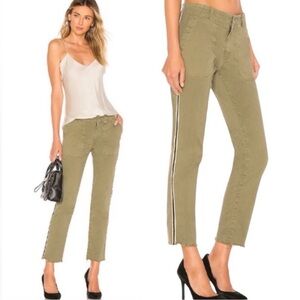NILI LOTAN Jenna Pants Street Wear Olive Cropped Side Grosgrain Side Tape Size 2
